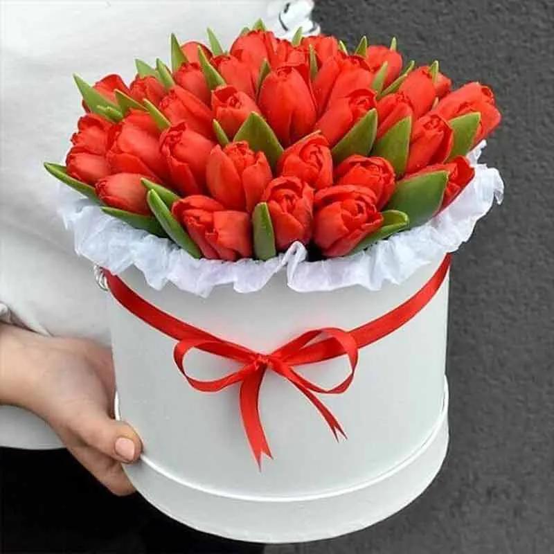 Love 30 Red Tulips in Box