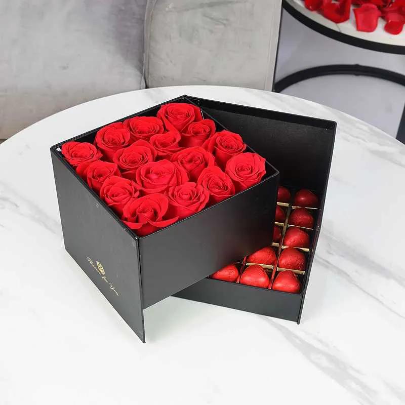 Affection Red Roses and Chocolate Box