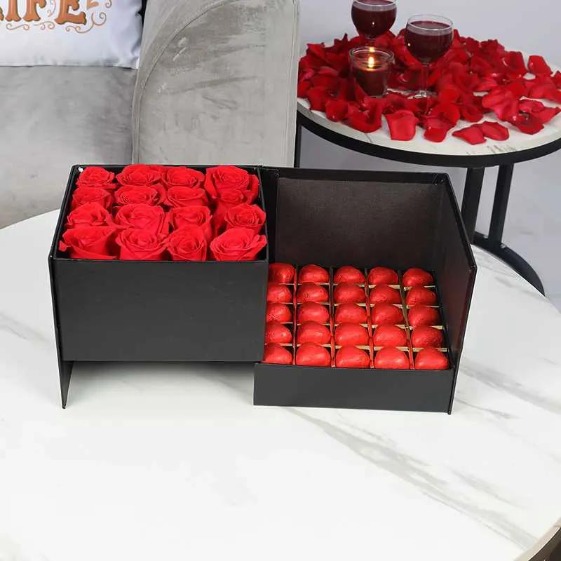 Affection Red Roses and Chocolate Box