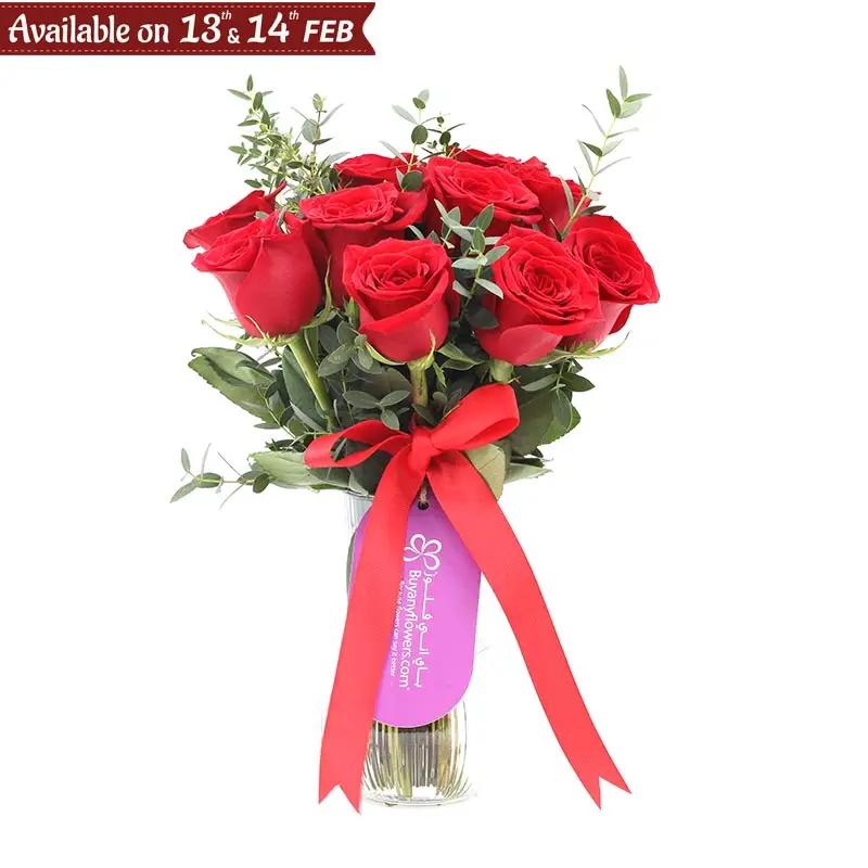 Beauty 11 Red Roses Vase