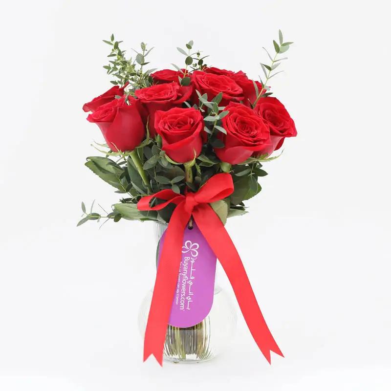 Beauty 11 Red Roses Vase