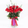 Beauty 21 Red Roses Vase