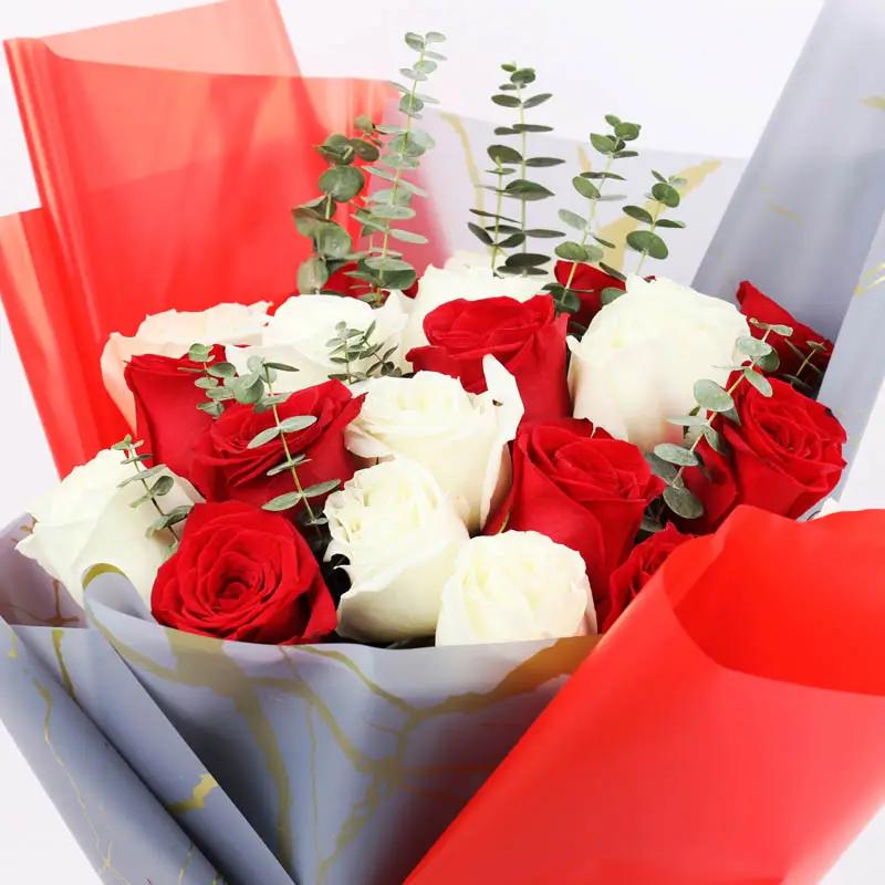 Beauty in Red and White 21 Roses Bouquet