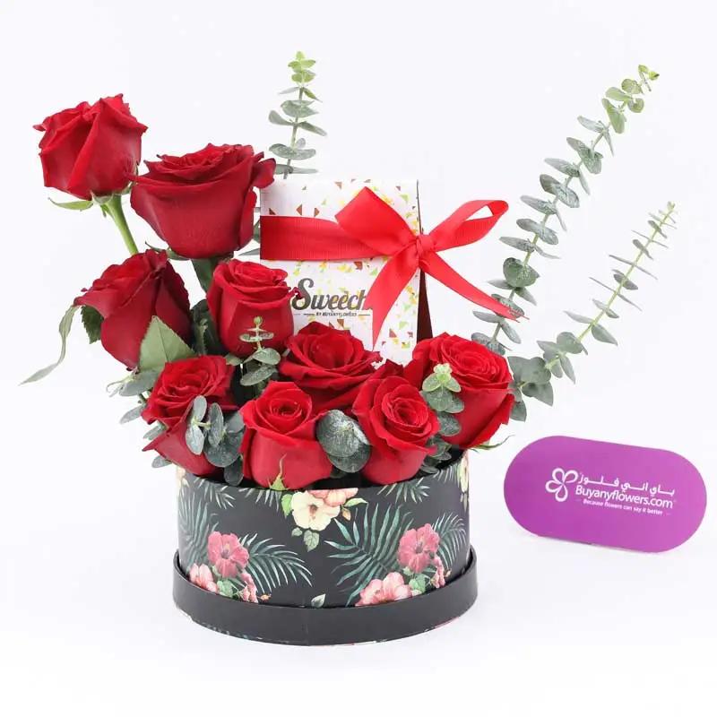 Choco Love 9 Red Roses Box and Table Top