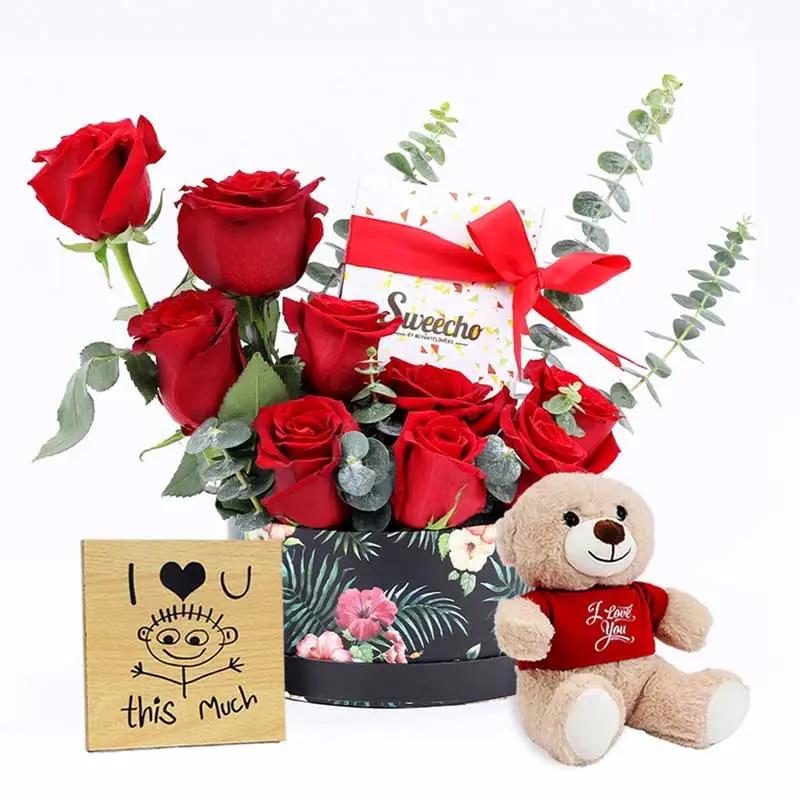 Choco Love 9 Red Roses Box Trio