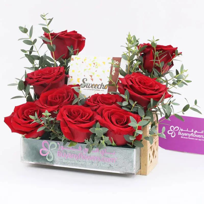 Choco Love 9 Red Roses Tray