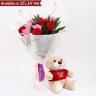 Cute 11 Roses Bouquet and I Love You Teddy