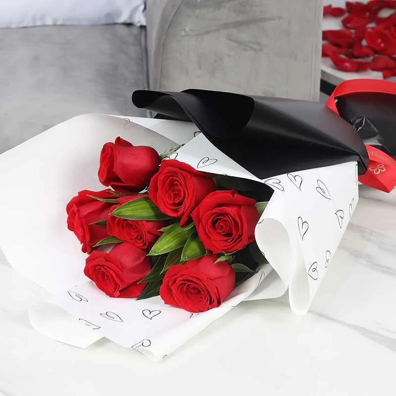 Cute Love 7 Red Roses Bouquet