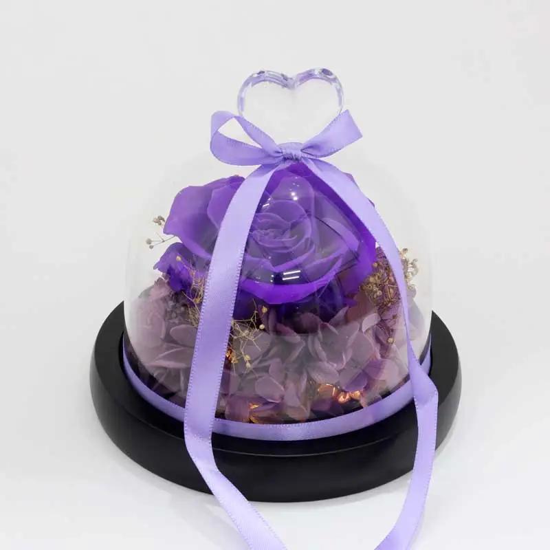 Designer Purple Preserved Rose Trio