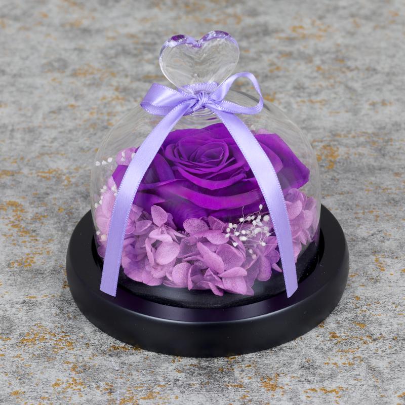 Designer Purple Preserved Rose with Box