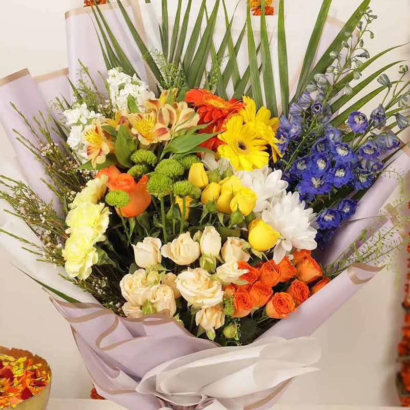 Diwali Radiant Mix Flower Bouquet