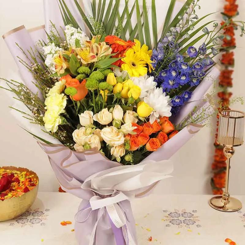 Diwali Radiant Mix Flower Bouquet