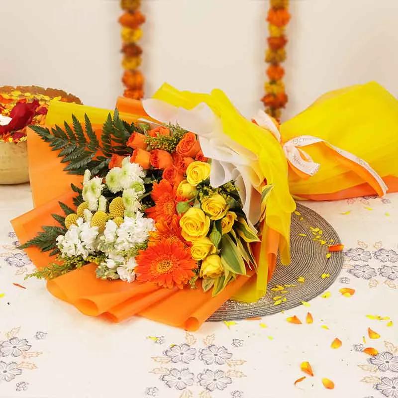 Diwali Sparkle Mix Flower Bouquet