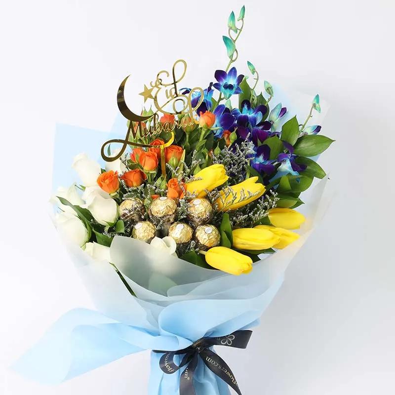 Eid Floral Blessings Bouquet Blue