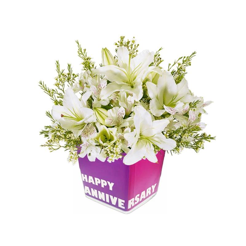 Lily Garden - White Lily Anniversary Vase