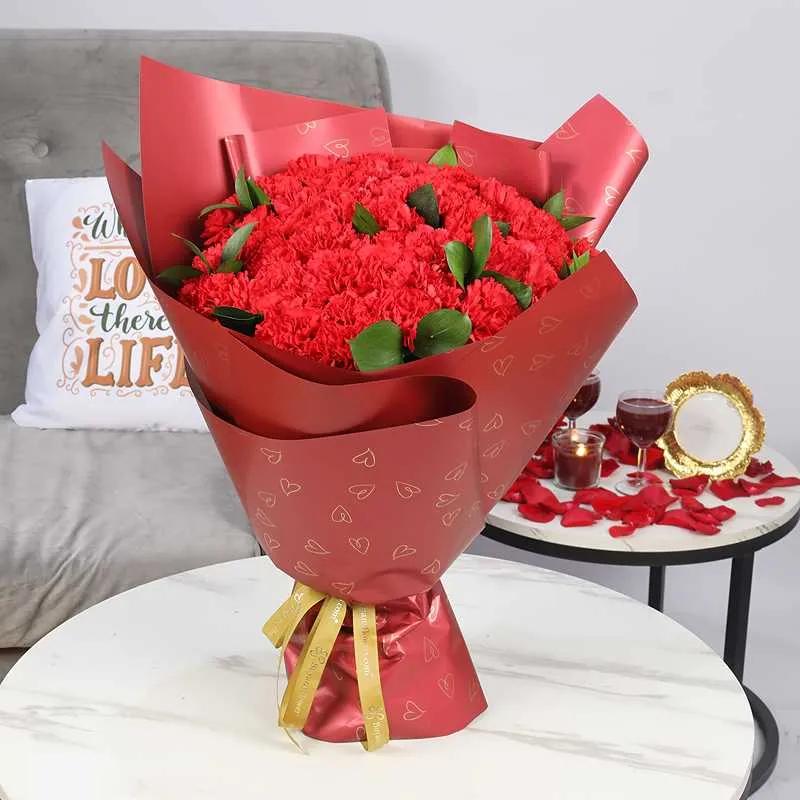 Love 51 Red Carnations Bouquet