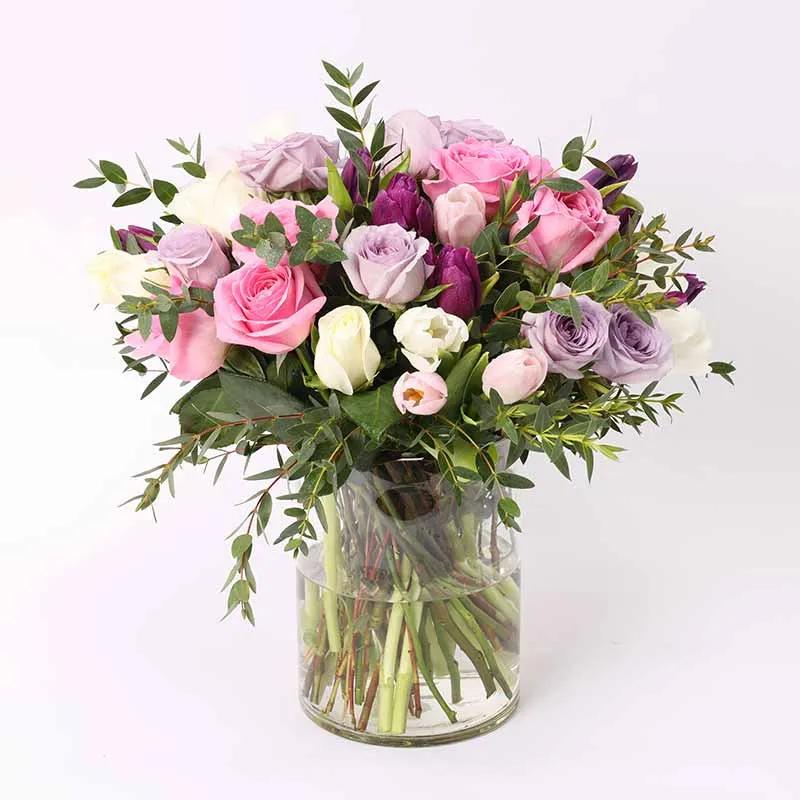 Modest 60 Roses and Tulips Vase