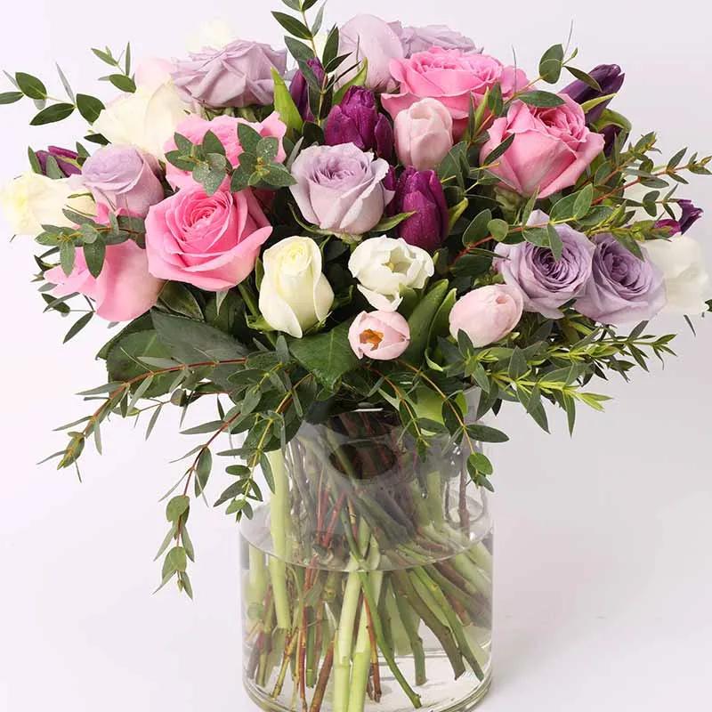 Modest 60 Roses and Tulips Vase