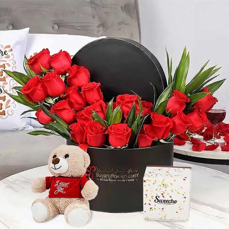 My Love Box 25 Red Roses Trio