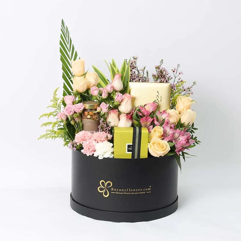 Pastel Bateel and Patchi Floral Hamper