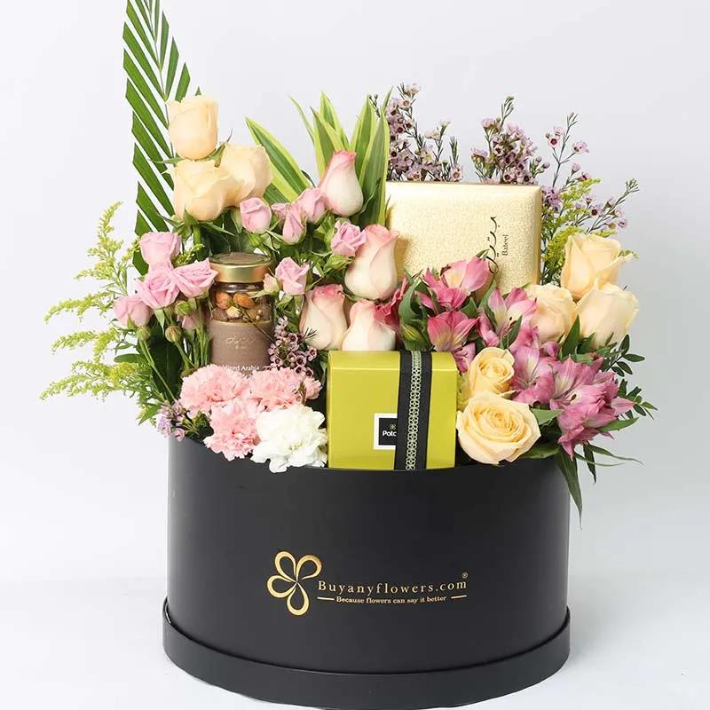 Pastel Bateel and Patchi Floral Hamper