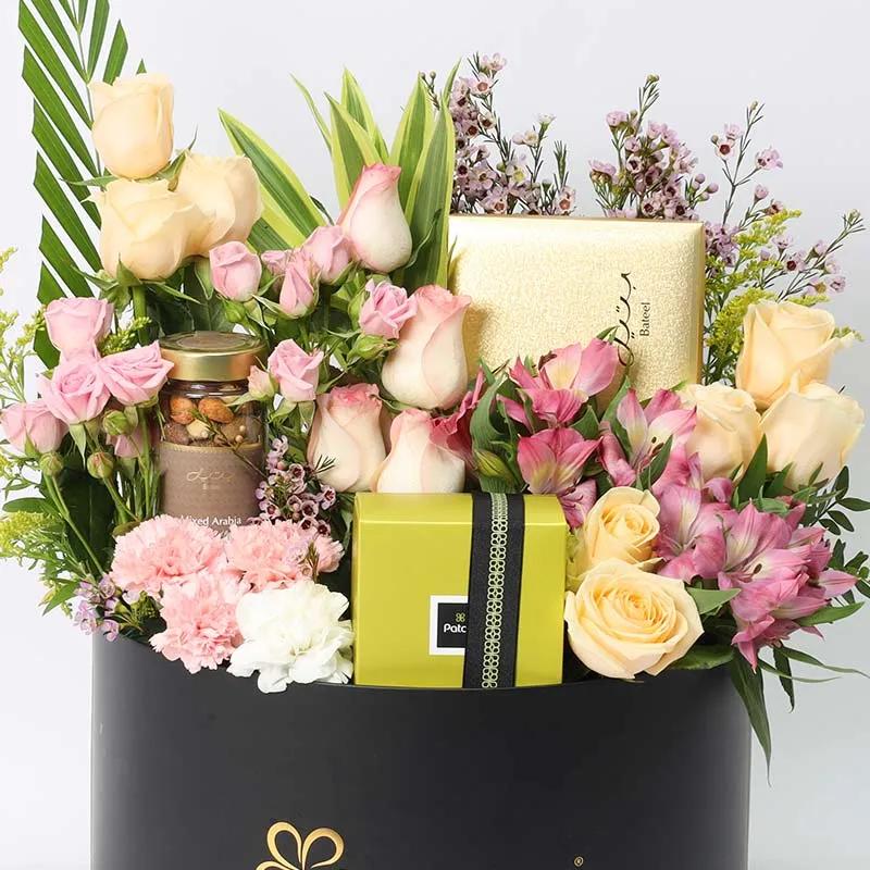 Pastel Bateel and Patchi Floral Hamper