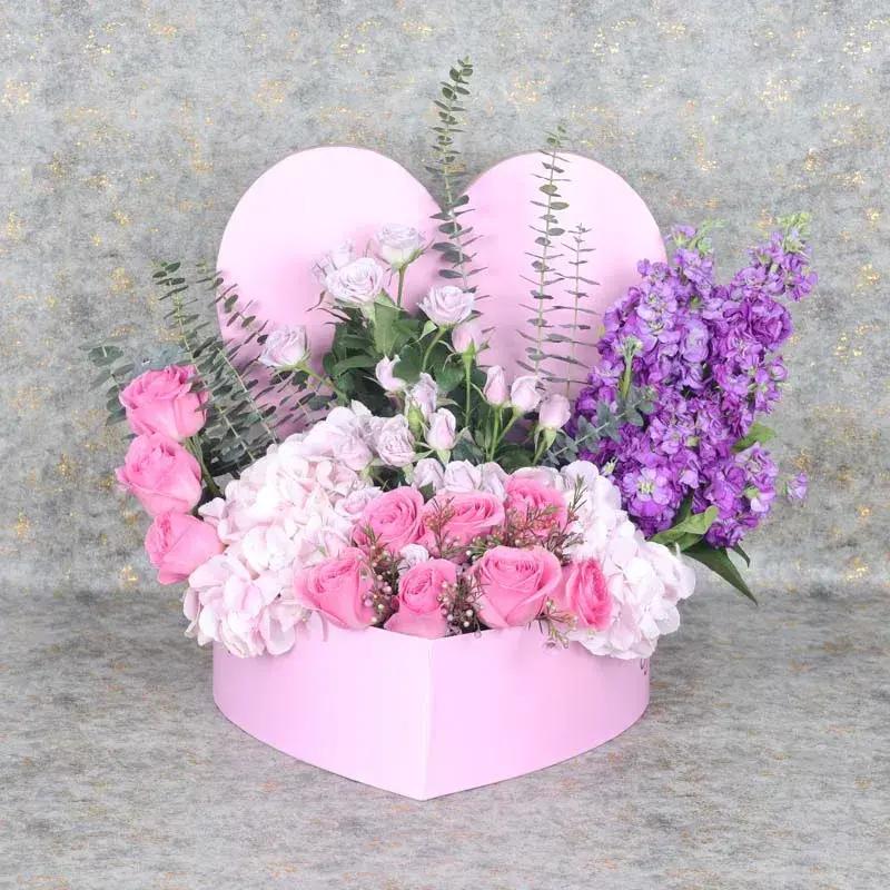 Pastel Heart Flower Box