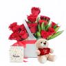 Present 15 Red Roses Box Trio