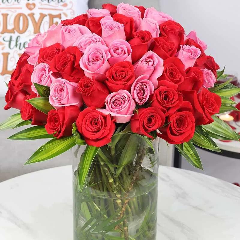 Pure Love 75 Roses in Vase