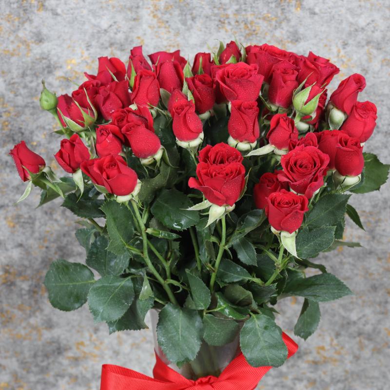 Ruby 11 Red Baby Roses Arrangement