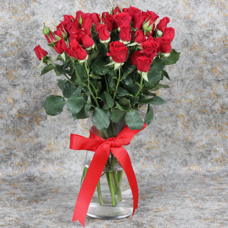 Ruby 11 Red Baby Roses Arrangement