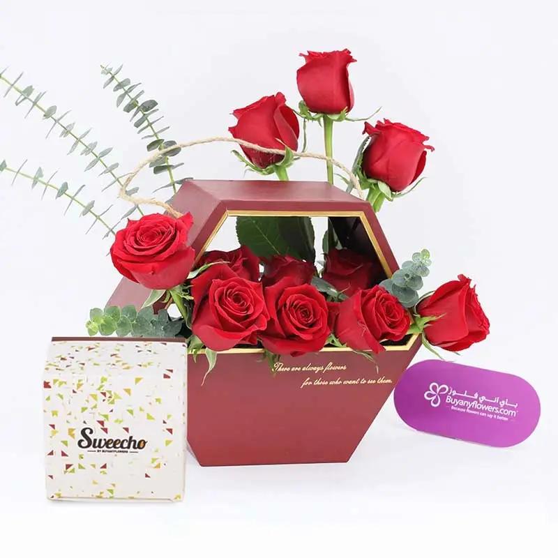 With You 11 Red Roses Box and Chocolates