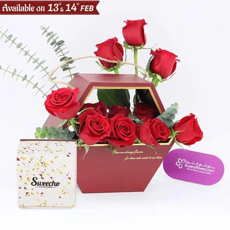 With You 11 Red Roses Box and Chocolates